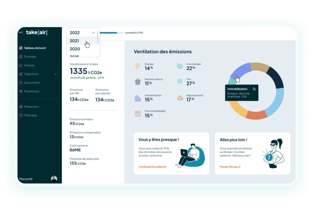 Logiciel de mesure de l'impact carbone pour entreprise